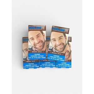 5X Pack COLOR FOR HIM BRUSH IN COLOR GEL BROWN MUSTACHE BEARD SIDEBURNS